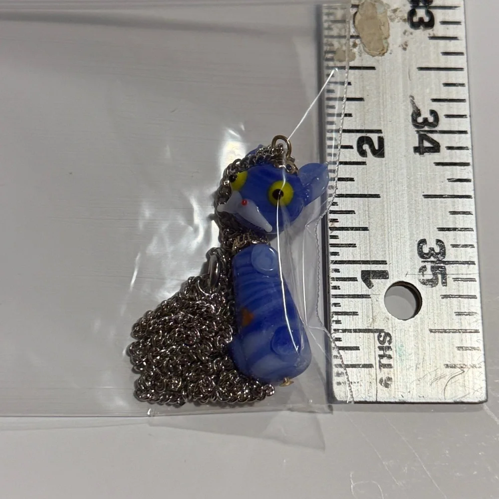 Necklace with Blue Cat Pendant